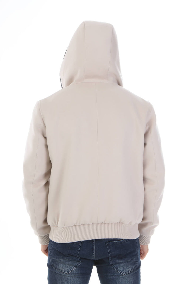 Beige hoodie on a white background