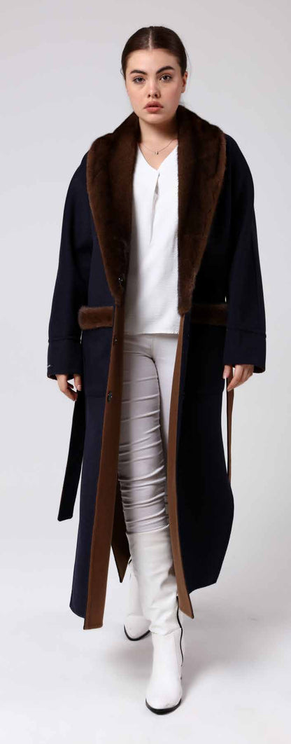 RODI Mink Fur Detailed Alpaca Overcoat